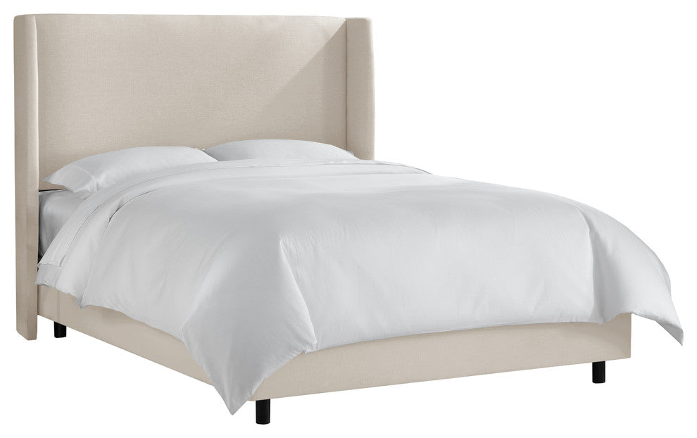 Maxwell Wingback Bed, Linen Talc, California King