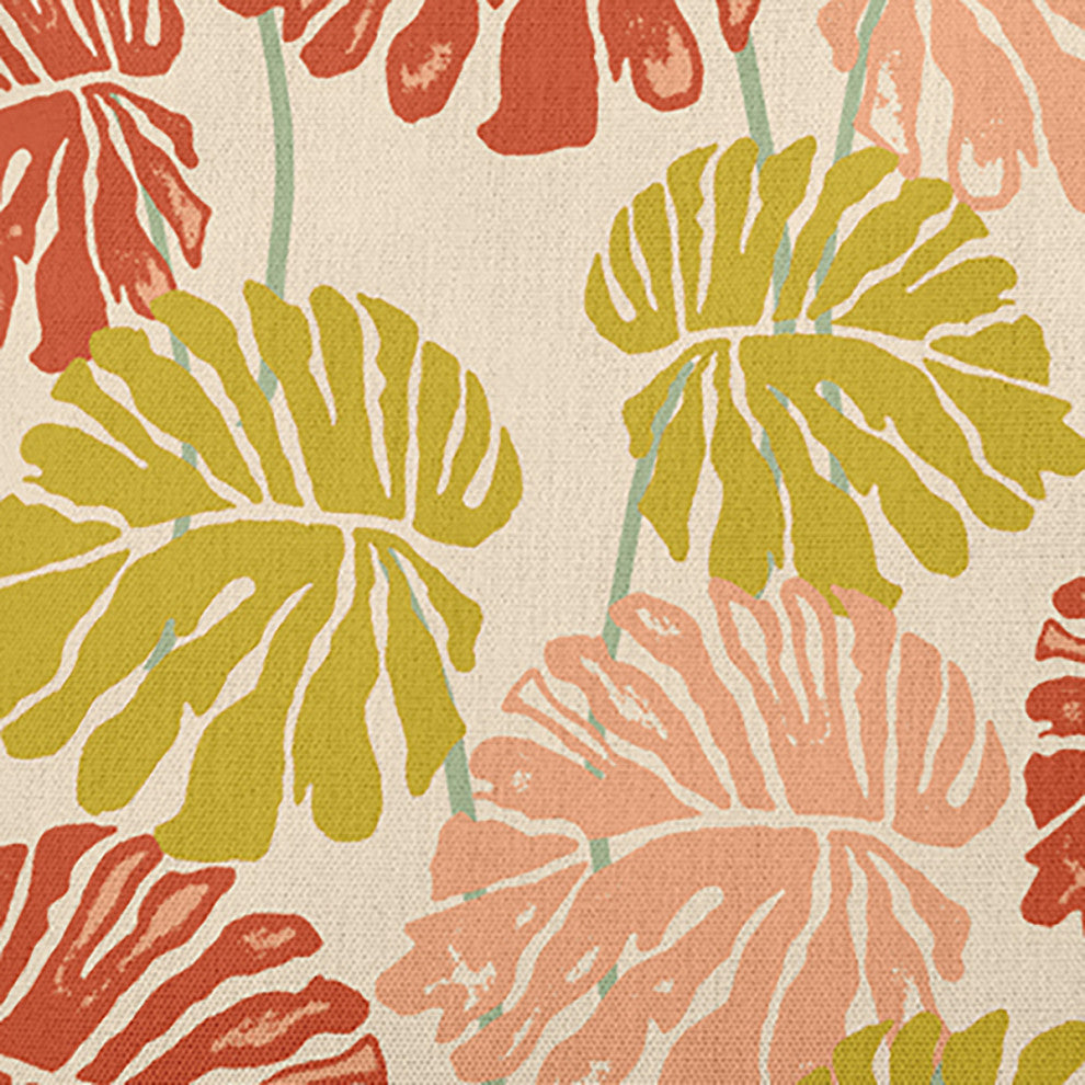 Big Leaves Decorative Throw Pillow, Mustard, 18"x18"