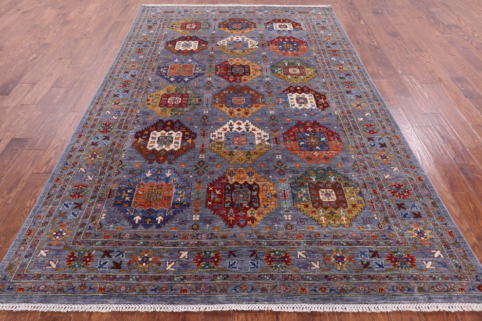 6' 10" X 10' 3" Hand-Knotted Fine Turkmen Wool Rug Q11281