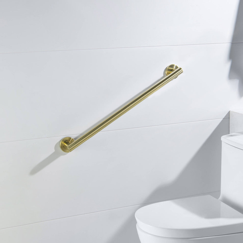 24" Stainless Steel Bathroom Safety Grab Bar, Brushed Gold
