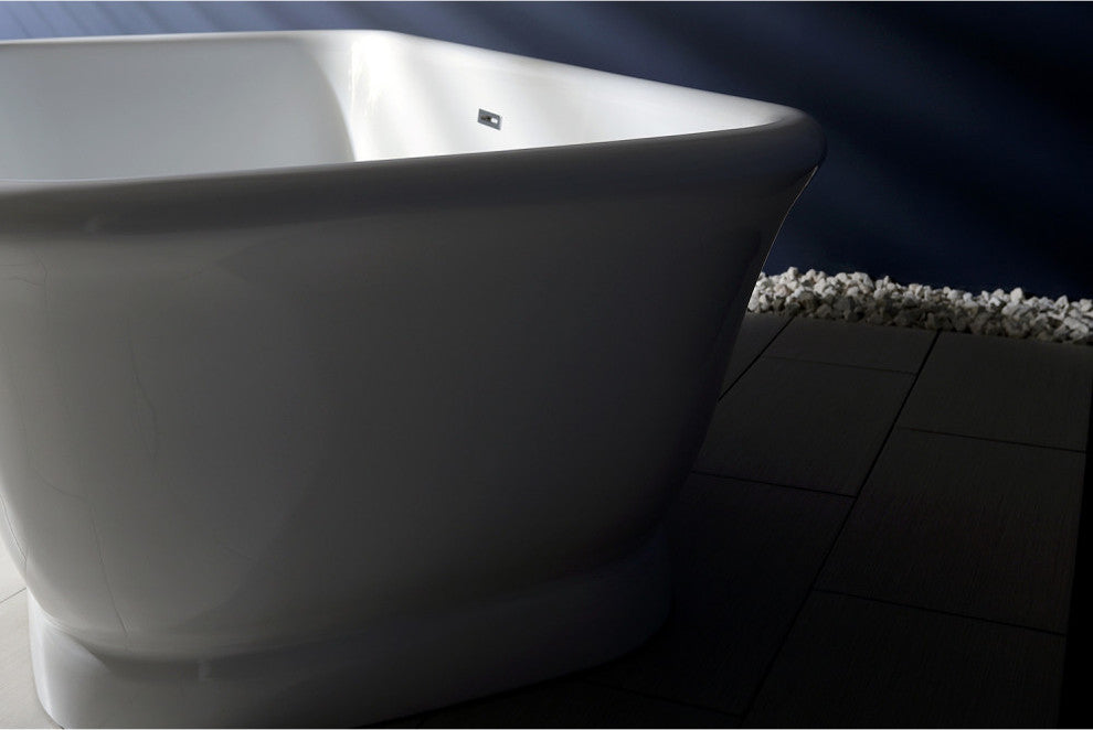 Aqua Eden 71" Acrylic Pedestal Double Ended Tub With Drain, White