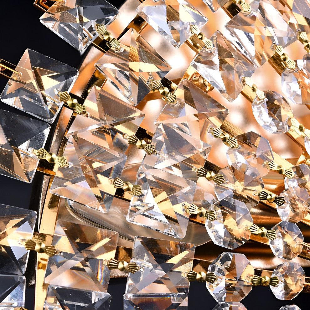 Luxury Golden Crystal Wall Lamp for Bedroom, Living Room, Golden, Cool Light
