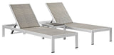 Shore 3 Piece Outdoor Patio Aluminum Set EEI-2476-SLV-GRY-SET