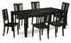 7-Piece Dinette Set With Dining Table and 6 Wood Chairs, Black