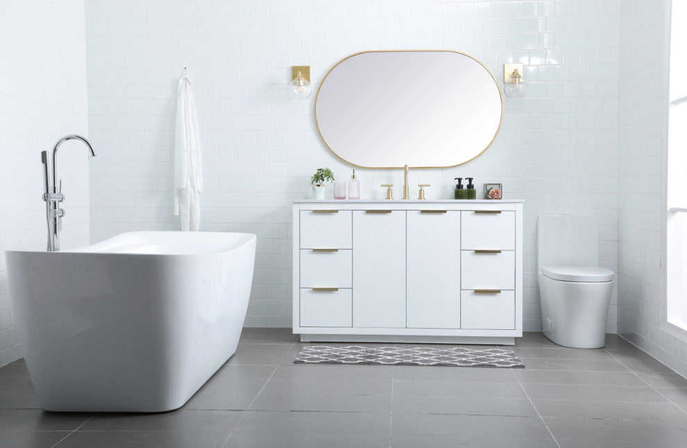 Bethany Single Bathroom Vanity, White, 54"