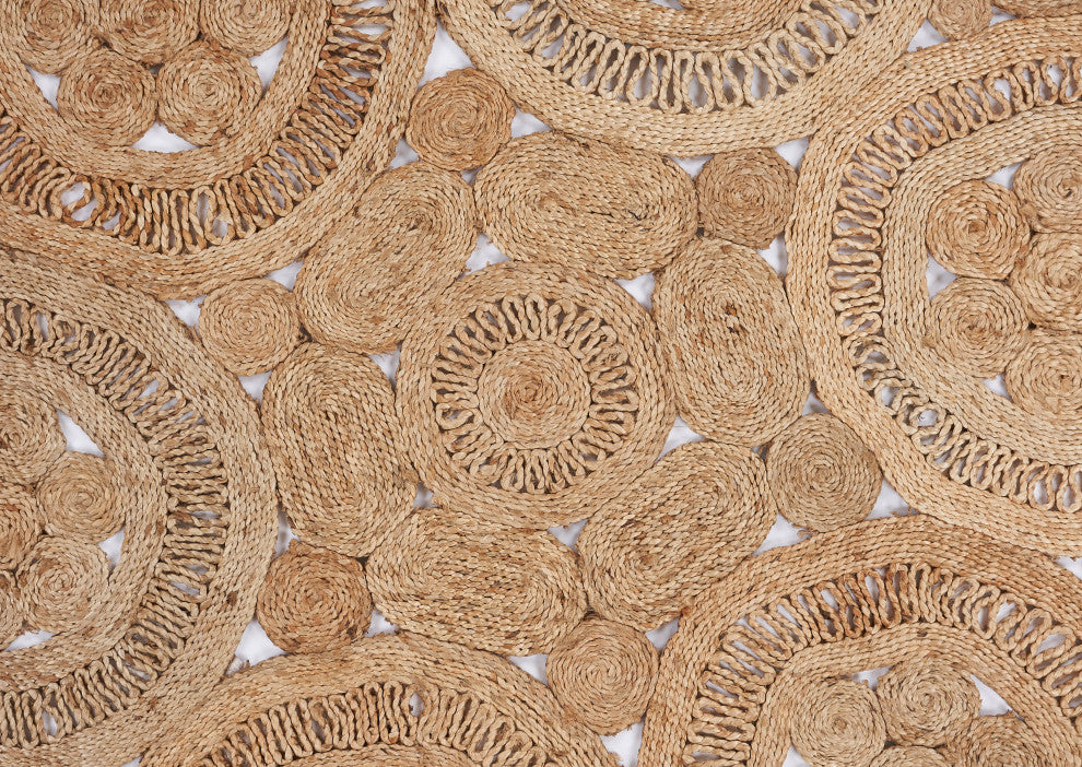Floral Fantasy Organic Jute Area Rug, 6' Round