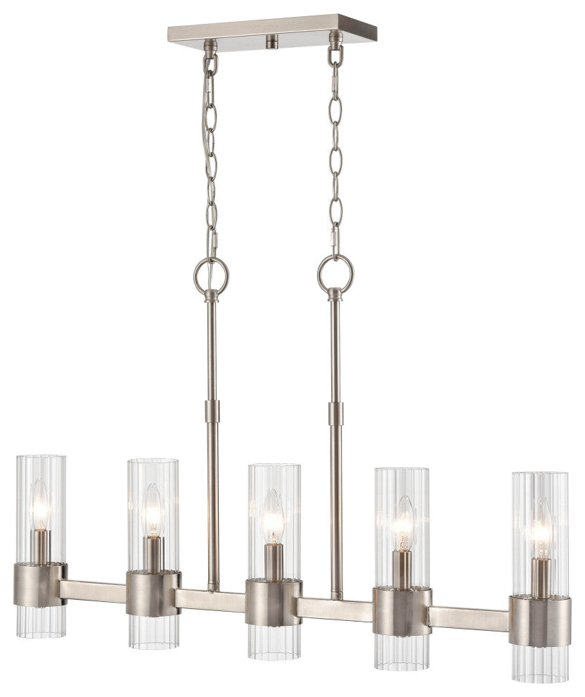 5 Light 32" Brushed Nickel Chandelier