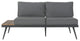 GDF Studio Deborah Outdoor Faux Wood and Aluminum V-Shaped 5 Seater Sofa Set, Natural Finish/Gray