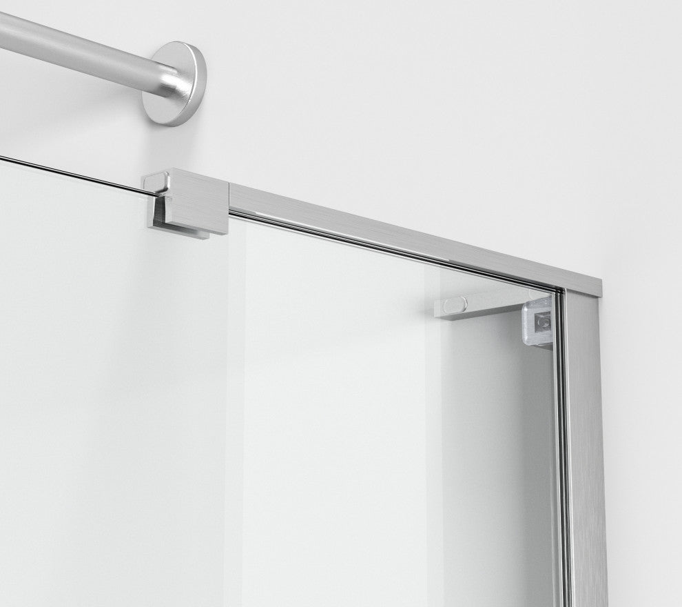 Home Living 60X60 Frameless Sliding Tub Door, Brushed Nickel