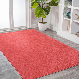 Haze Solid Low-Pile Red 9 ft. x 12 ft. Area Rug