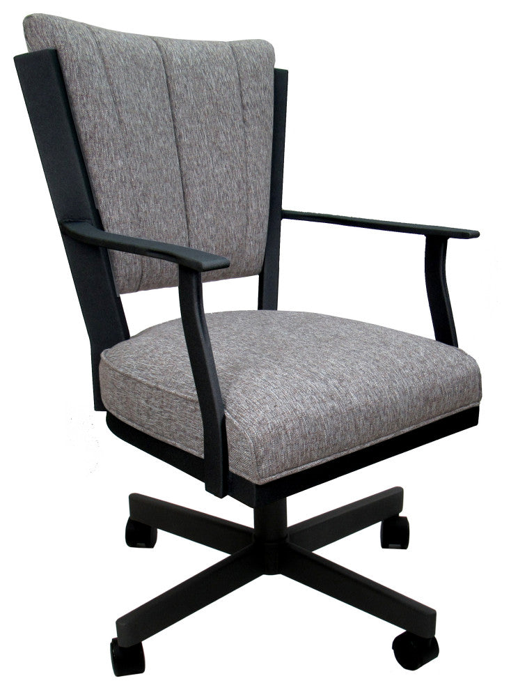 Montana Swivel Metal Dining Caster Chair Reading Base, Mojave Gray, Black