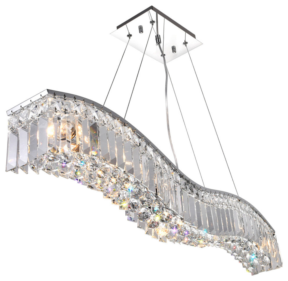 Glamorous 5 Light Down Chandelier With Chrome Finish