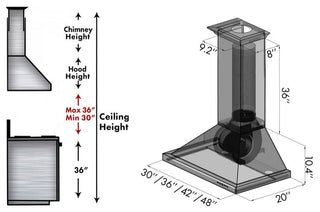 ZLINE 42" Designer Series Wall Mount Range Hood, 8KBB-42