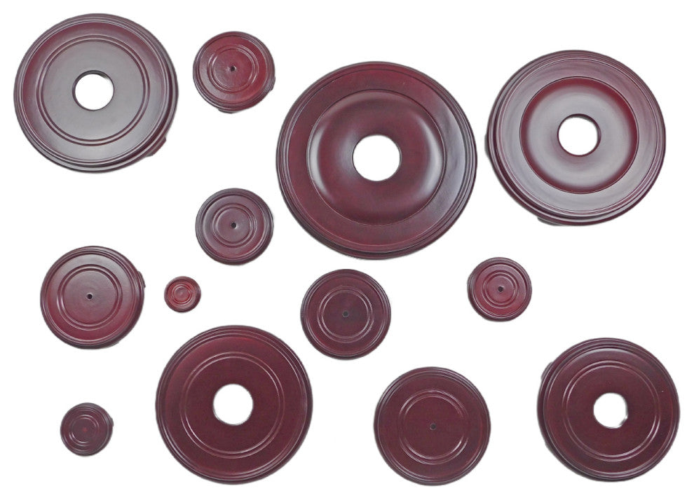 Dark Red Mahogany Porcelain Vase Stand, 3