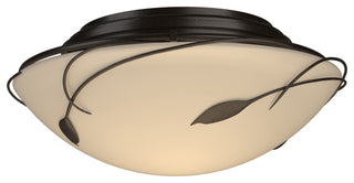 Forged Leaves Flush Mount, Oil Rubbed Bronze, Opal Glass