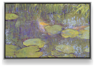 "Game of Shadows" - A Reflective Pond's Serene Art Canvas