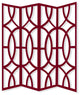 HomeRoots 84" x 2" x 84" Red Wood 4 Panel Screen