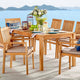 Lounge Dining Table, Rectangular, Wood, Brown Natural, Modern, Outdoor Patio