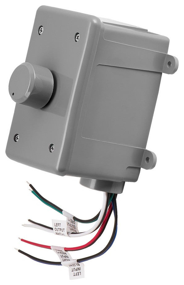 Impedance Matching 100W Rotary Weather-Resistant Outdoor Volume Control, Grey