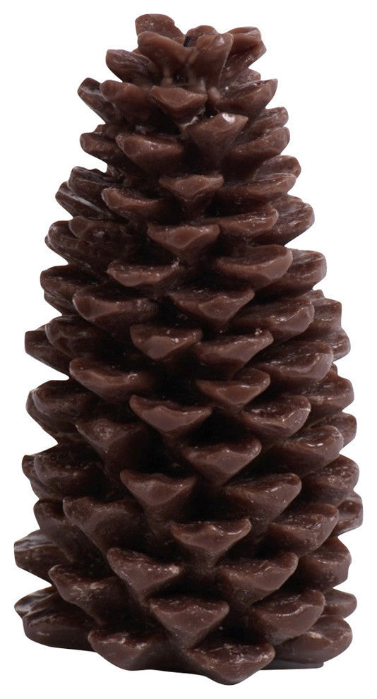 Large Candle, Pine Cone Shaped, Brown (Set of 2)