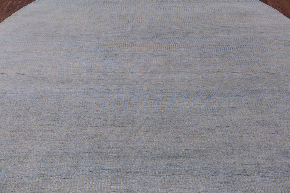 9' Round Savannah Grass Wool and Silk Hand Knotted Rug Q11448