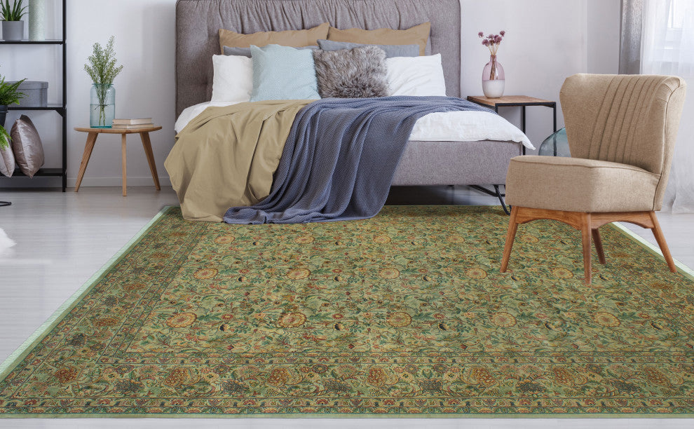 Pak-Persian Mira Light Green/Pink Rug, 9'0x12'0