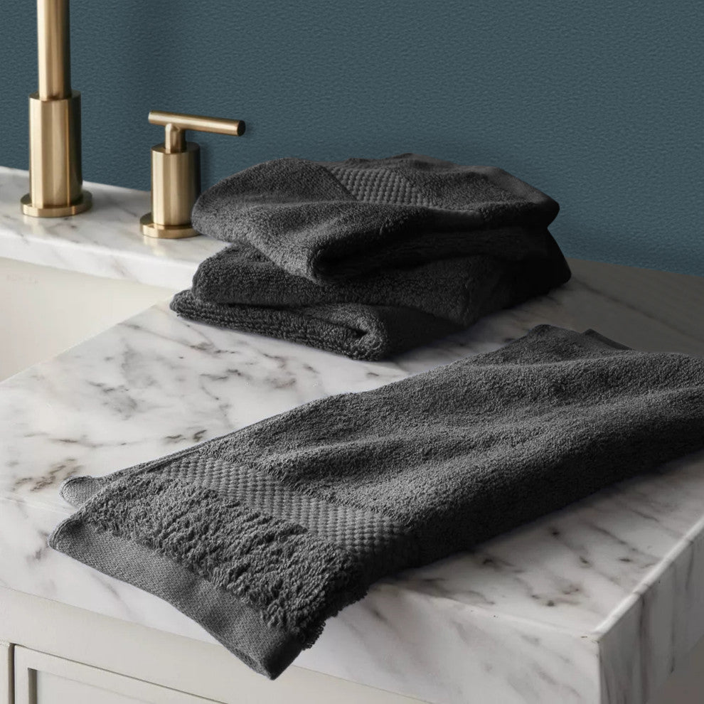 Delara Washcloths Set 100% Organic Cotton, GOTS Certified Absorbent, Sharkskin Grey, 240 Pack