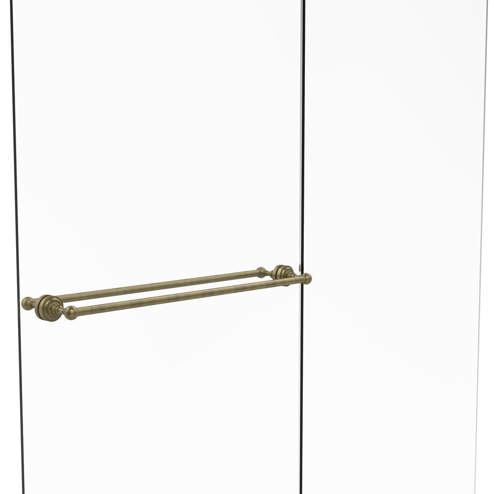 Dottingham 30" Back to Back Shower Door Towel Bar, Antique Brass