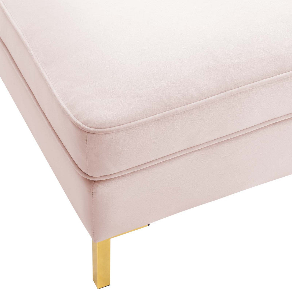 Accent Chair Ottoman, Velvet, Pink, Modern, Living Lounge Hotel Hospitality