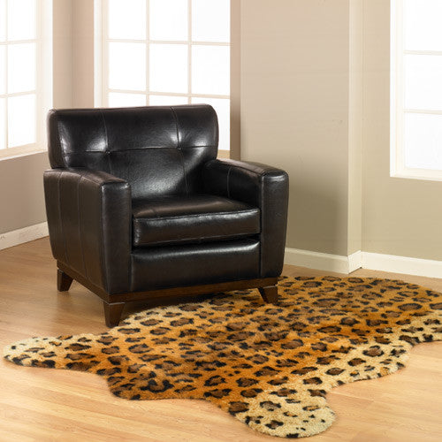 Faux Leopard Skin Pelt Rug, 56"x79"