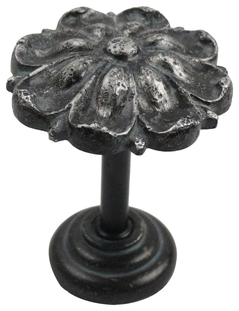 Petals Medallion Drapery Holdback, Pompeii Silver