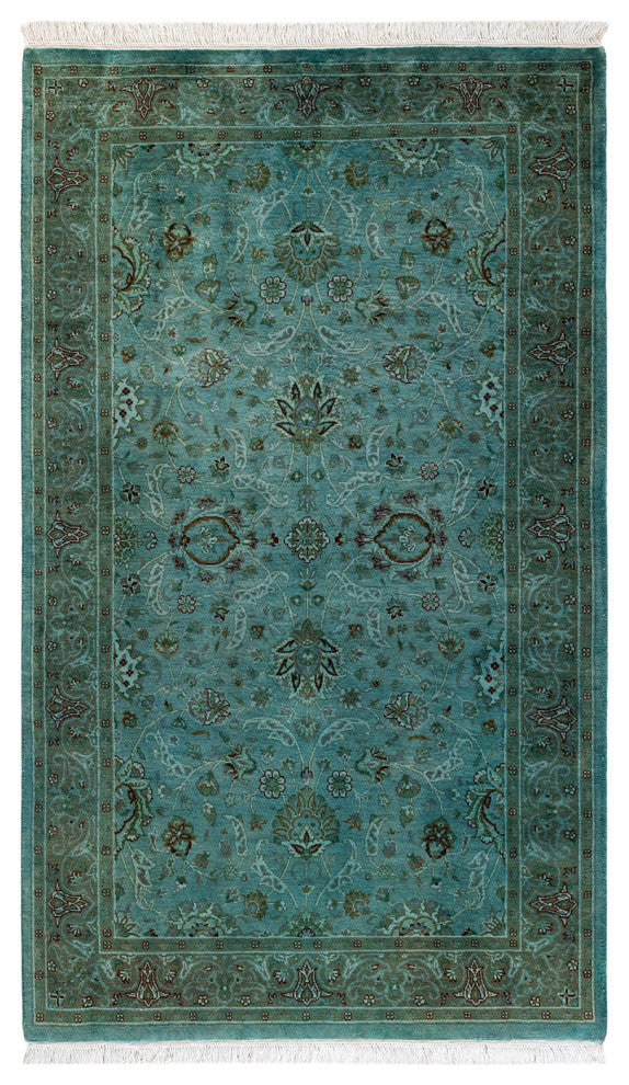 Fine Vibrance, One-of-a-Kind Hand-Knotted Area Rug Blue, 3'2"x5'4"