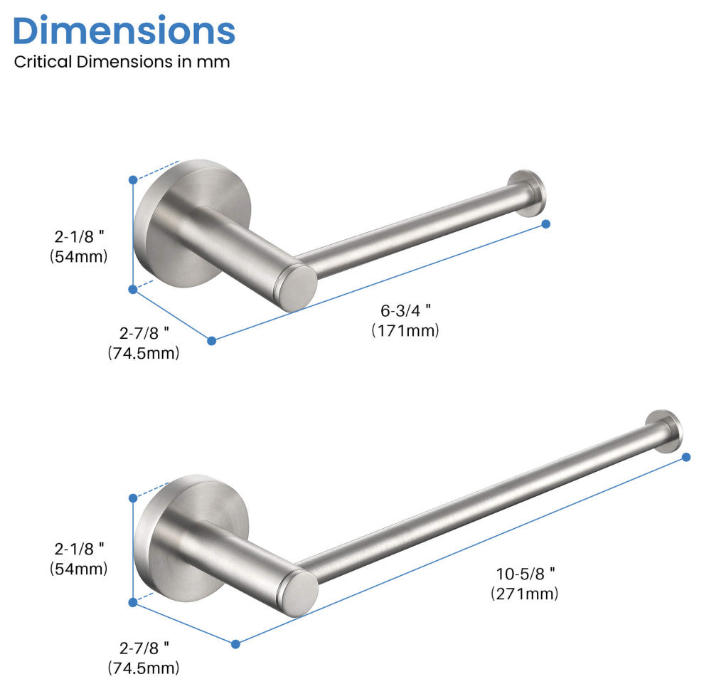 Circular 2-Piece Bathroom Hardware Set, Brushed Nickel