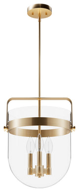 Karloff Alturas Gold, Clear Glass 3 Light Pendant Ceiling Light