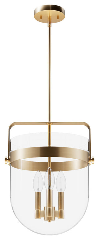 Karloff Alturas Gold, Clear Glass 3 Light Pendant Ceiling Light
