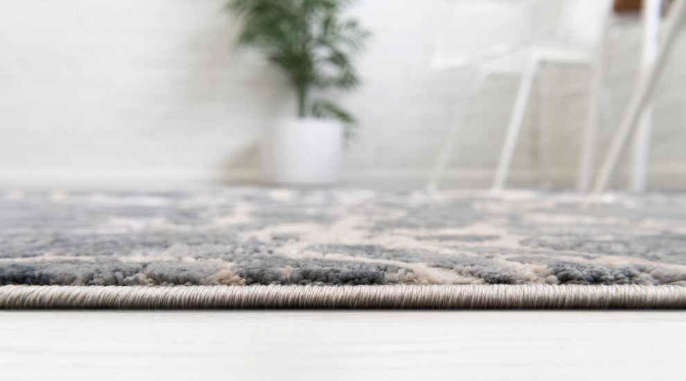 Unique Loom Oasis Breeze Area Rug, Gray, 7' 0 X 7' 0 Round