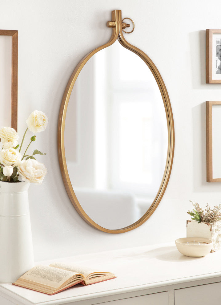 Yitro Metal Framed Wall Mirror, Gold 20x34