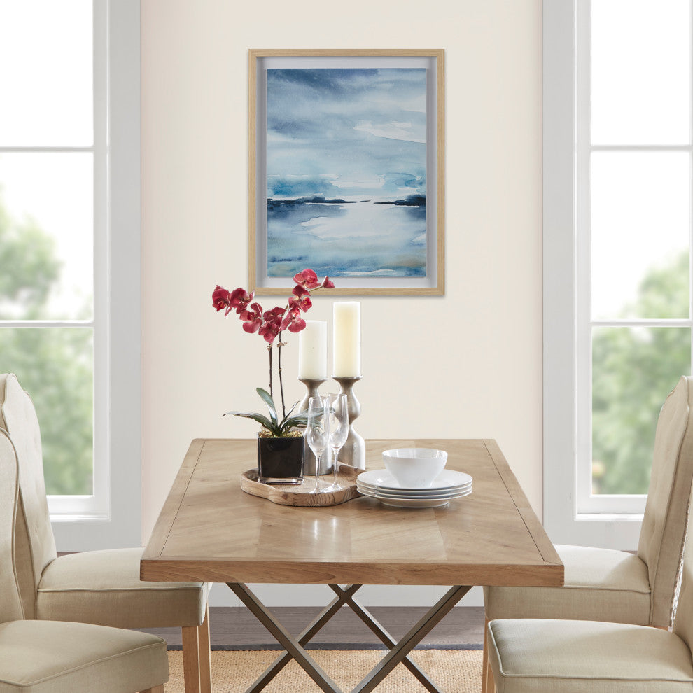 Madison Park Sparkling Sea Framed Glass Single Matted Abstract Wall Art