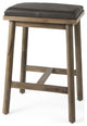 26" Dark Brown Faux Leather Counter Stool