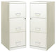 Home Square 3 Drawer Vertical Metal Filing Cabinet Set in Pearl White (Set of 2)