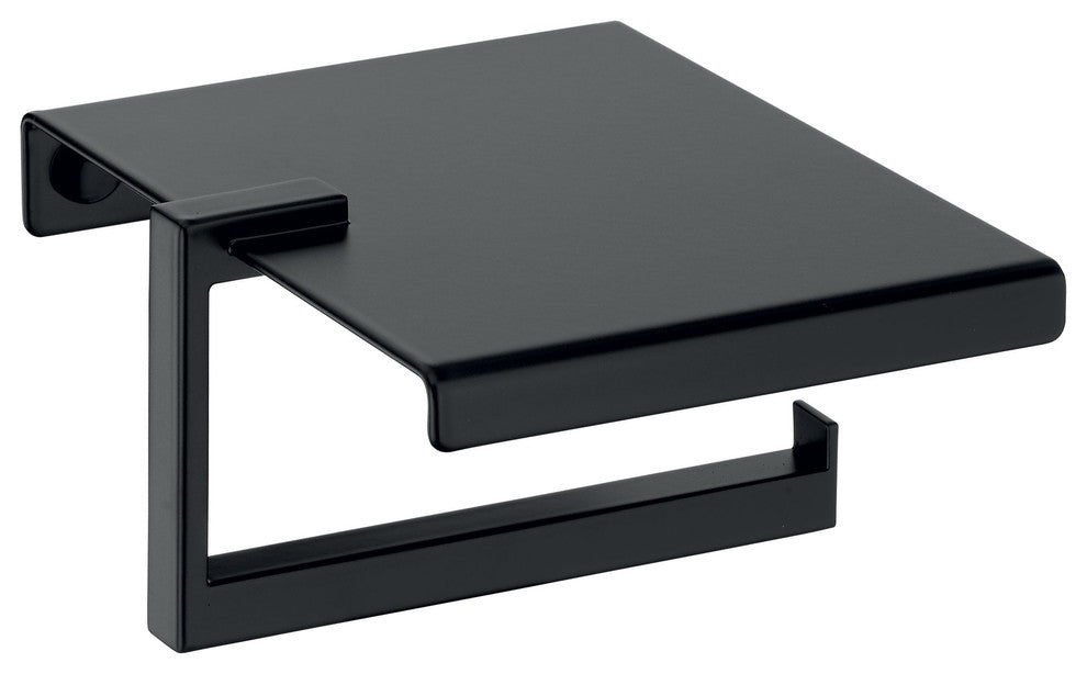 Sidney Toilet Paper Holder With Lid, Black