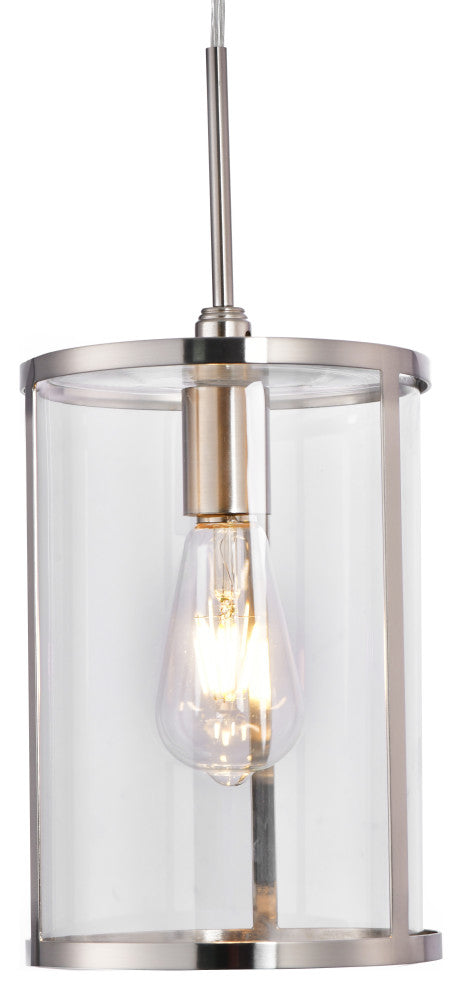 Lazzur Baise 1 Light 7" Satin Nickel Pendant