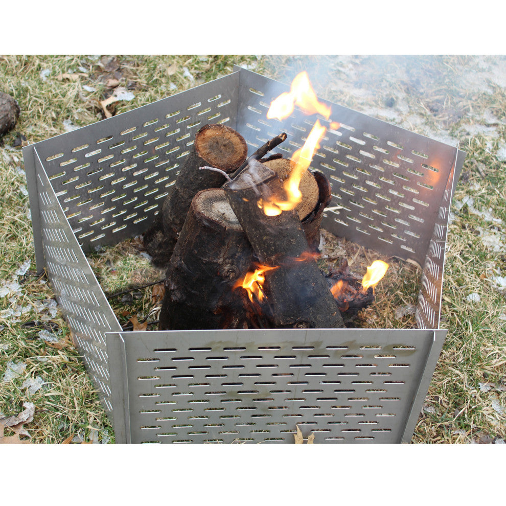 Portable 5 Panel Interlocking Stainless Steel Fire Pit