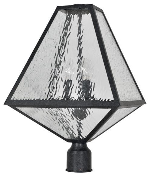 Brian Patrick Flynn for Crystorama Glacier 21" Outdoor Post Light in Black Cha