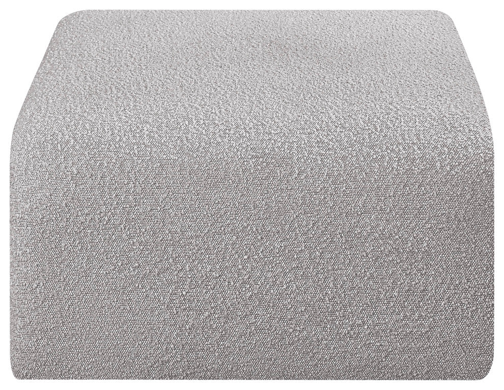 Arc Upholstered Modular Component, Gray, 1-Piece: Ottoman, Boucle Fabric