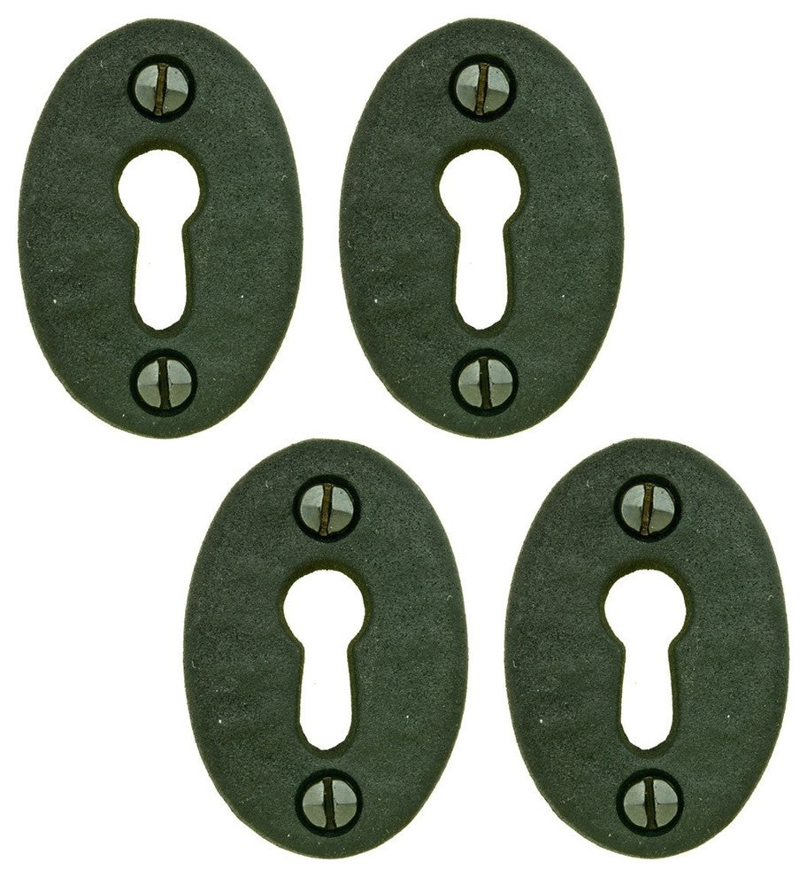 Black Iron Keyhole Cover Escutcheon Replacement 1-3/4" H Pack of 4