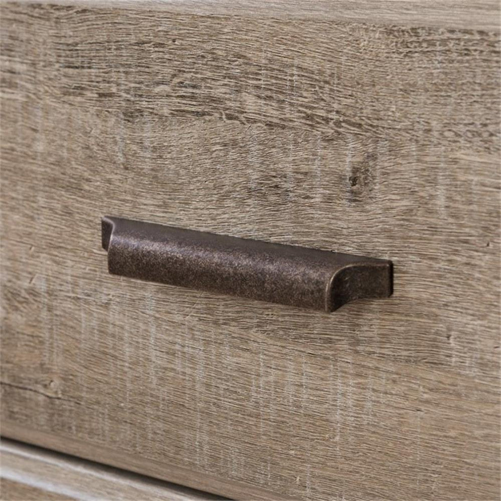 South Shore Versa 8 Drawer Wood Dresser in Weathered Oak