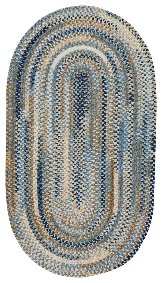 Habitat Braided Oval Rug, Blue, 7'x9'