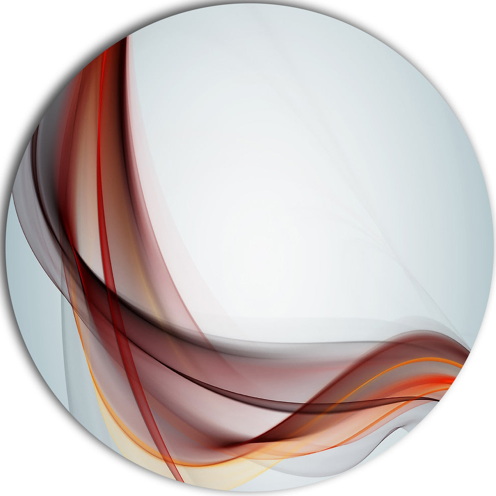 Abstract Brown Upward Waves, Abstract Digital Round Wall Art, 11"