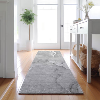 Premium Machine Washable Mayfield AMF510 Gray 2'3" x 7'6" Runner Rug